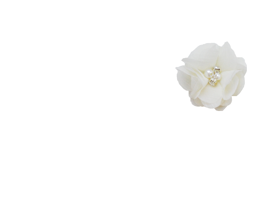 Fleur ivoire strass