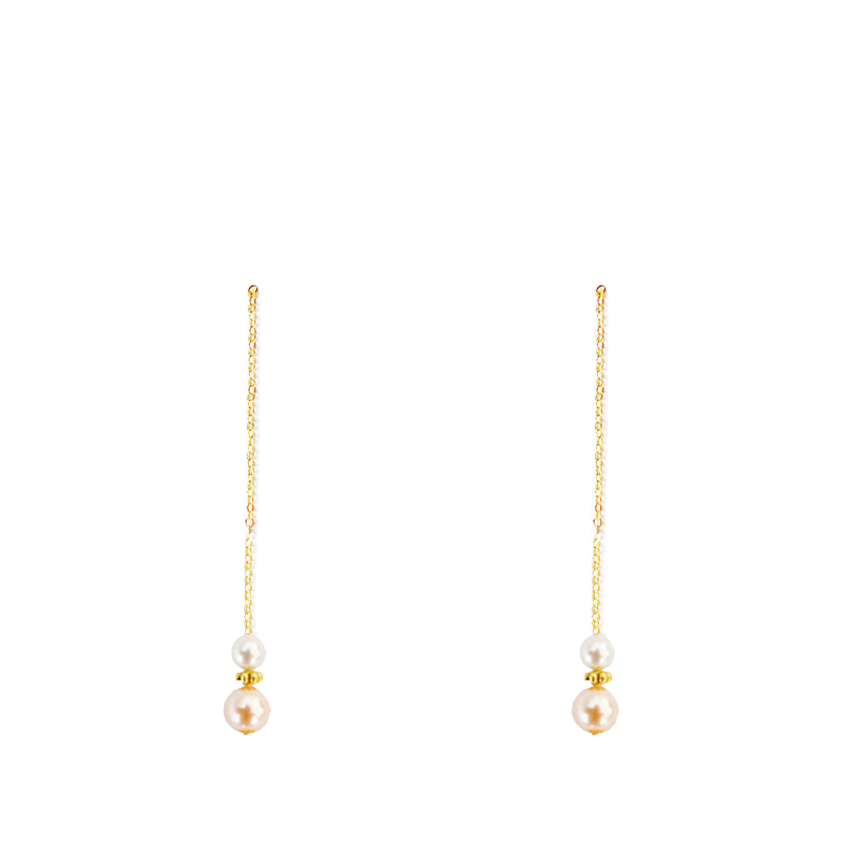 perles rose bas longues