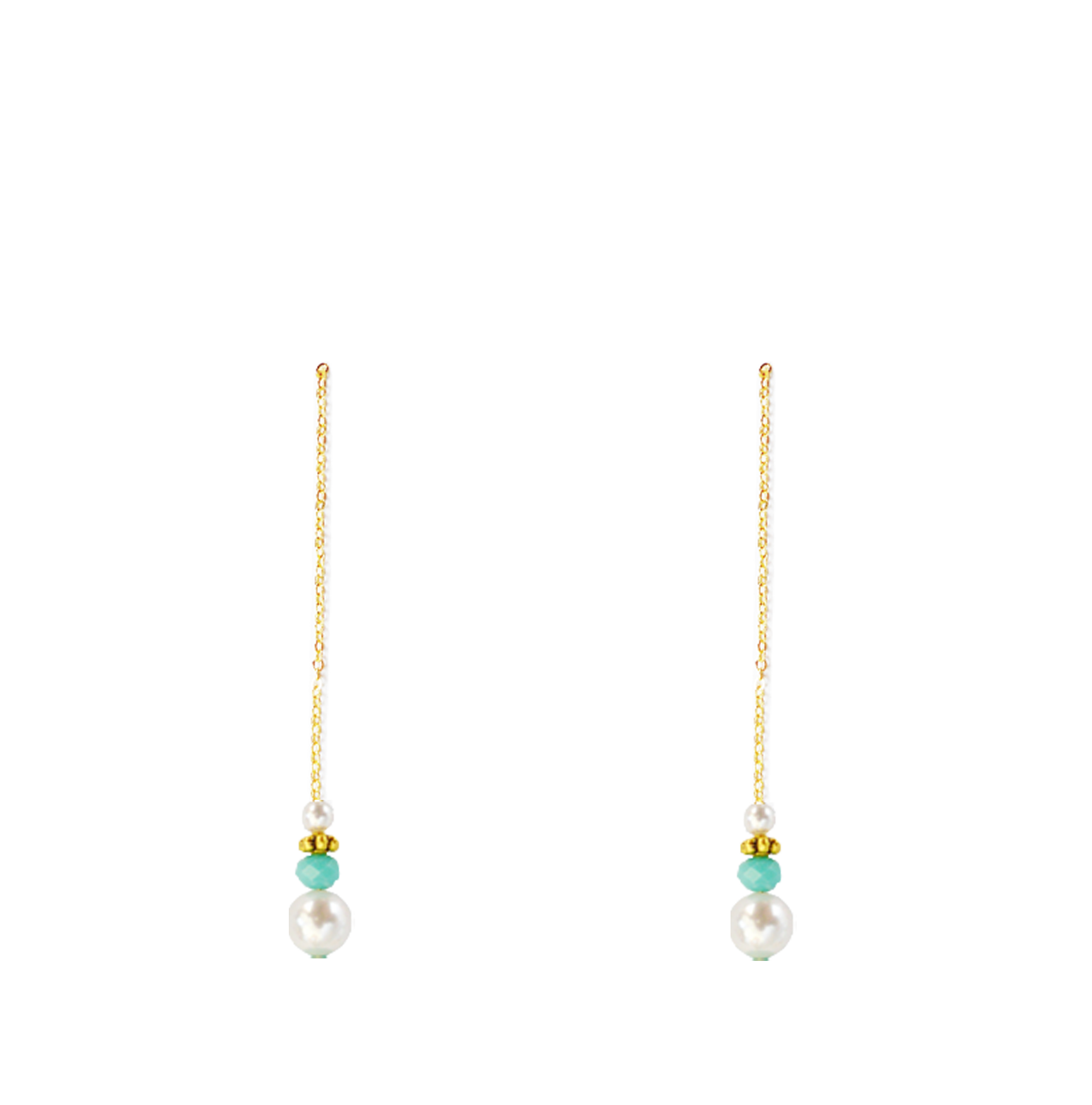 perles turquoise bas longues