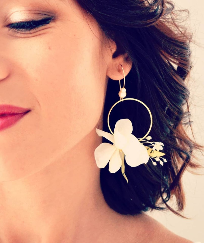 Boucles d'oreilles fleurs pour femme, boucles d'oreilles colorées