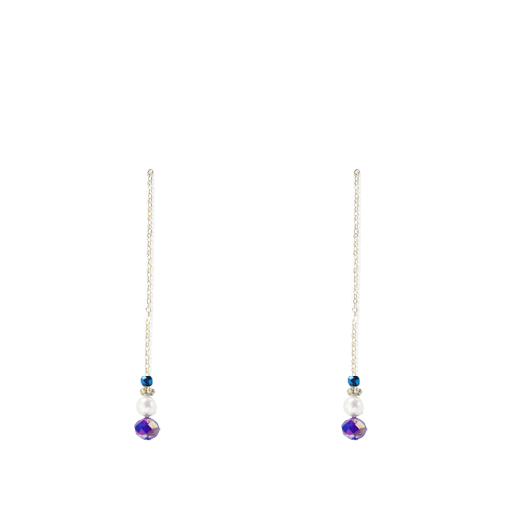 perles bleues bas longues