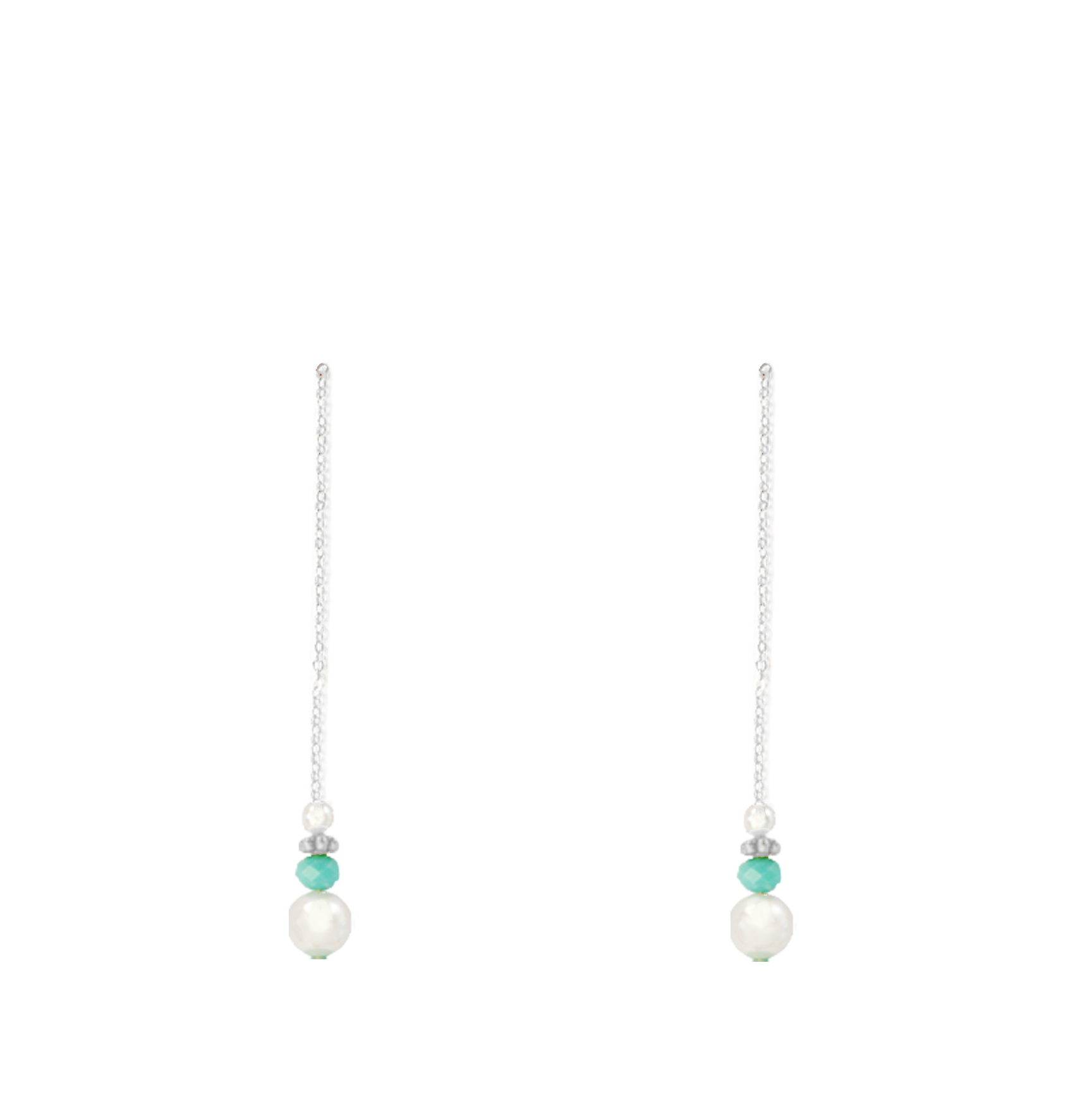 perles turquoise bas longues