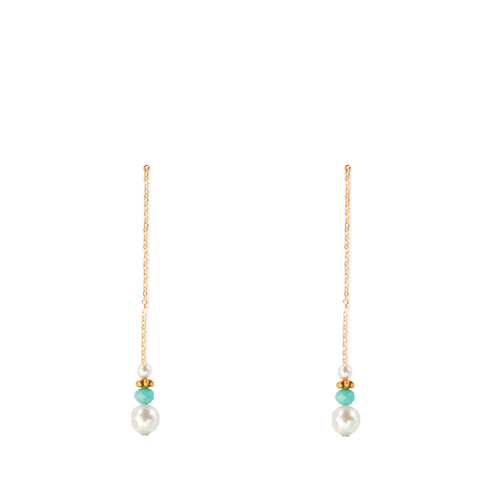 perles turquoise bas longues