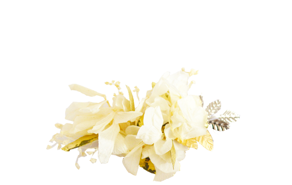 hortensias ivoire et or ARGENT