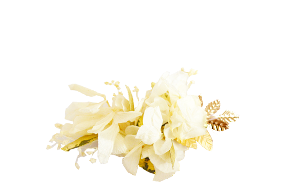 hortensias ivoire et or