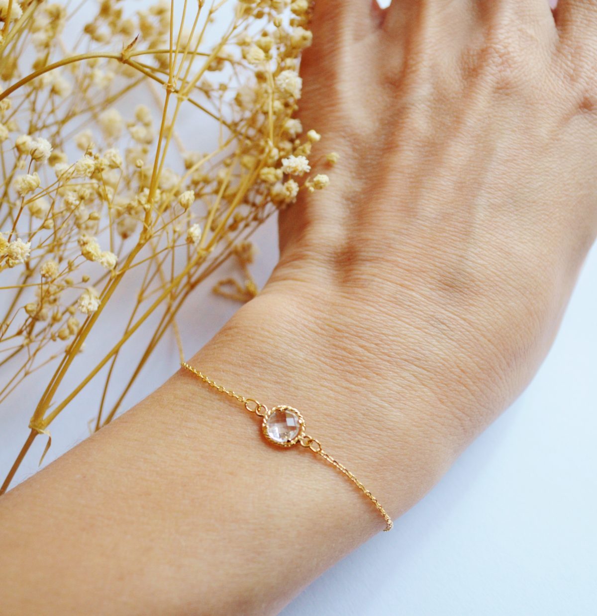bracelet fin cristal mariage