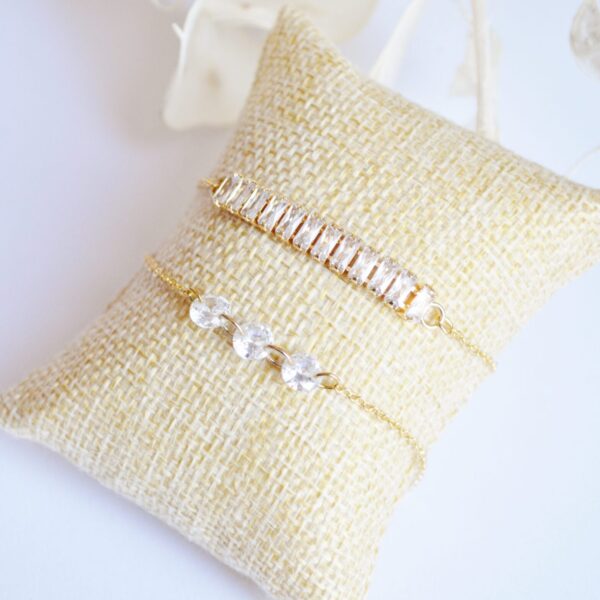 Bracelet géométrique mariée à strass - bijou mariée chic