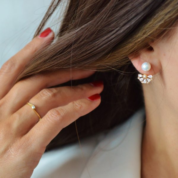 Boucles d'oreilles perles et pendants amovibles zircons - bijoux mariage tendance (Copie)