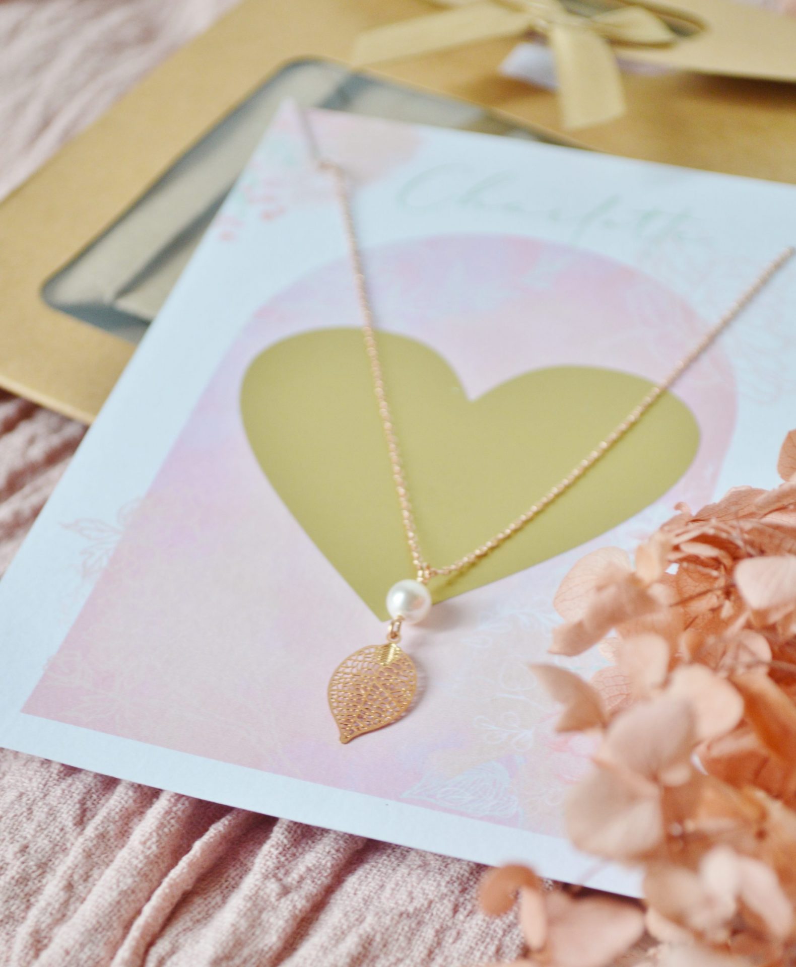 Carte à gratter + BRACELET feuille romantique – Cadeau demoiselle