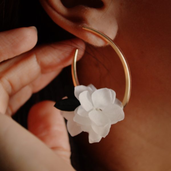Boucles géométriques originales fleur naturelles stabilisées et feuilles d'eucalyptus - divers coloris