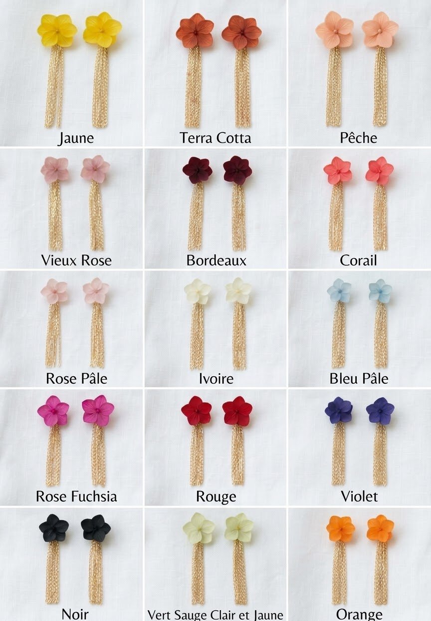 2024/10/1000072768.jpg Boucles d'oreilles bohème chic fleurs éternelles blanc et or - divers coloris – Image 5