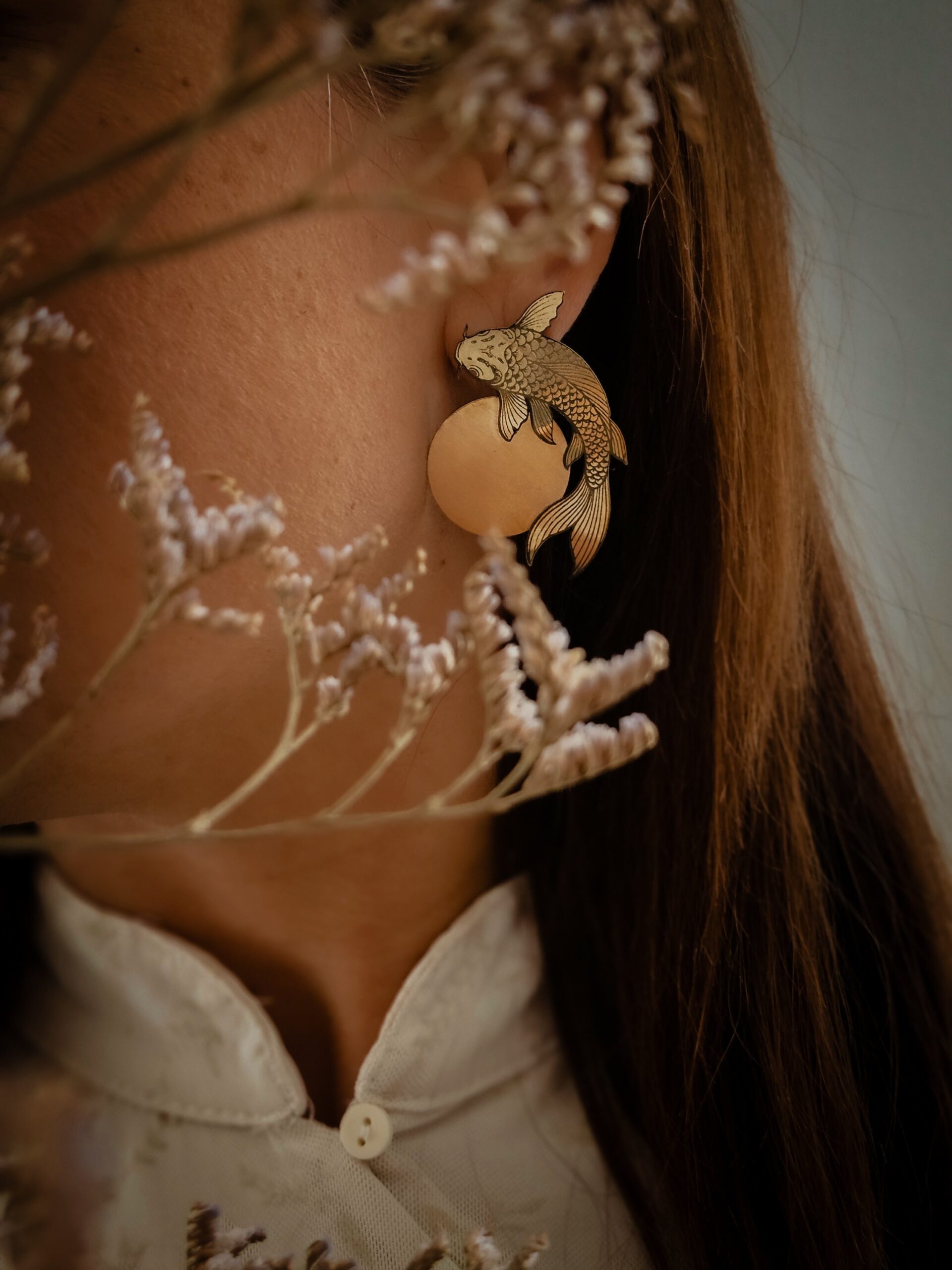 1000069715.jpg Boucles d'oreilles esprit asiatique à carpes japonaises - Danse des koïs – Image 7