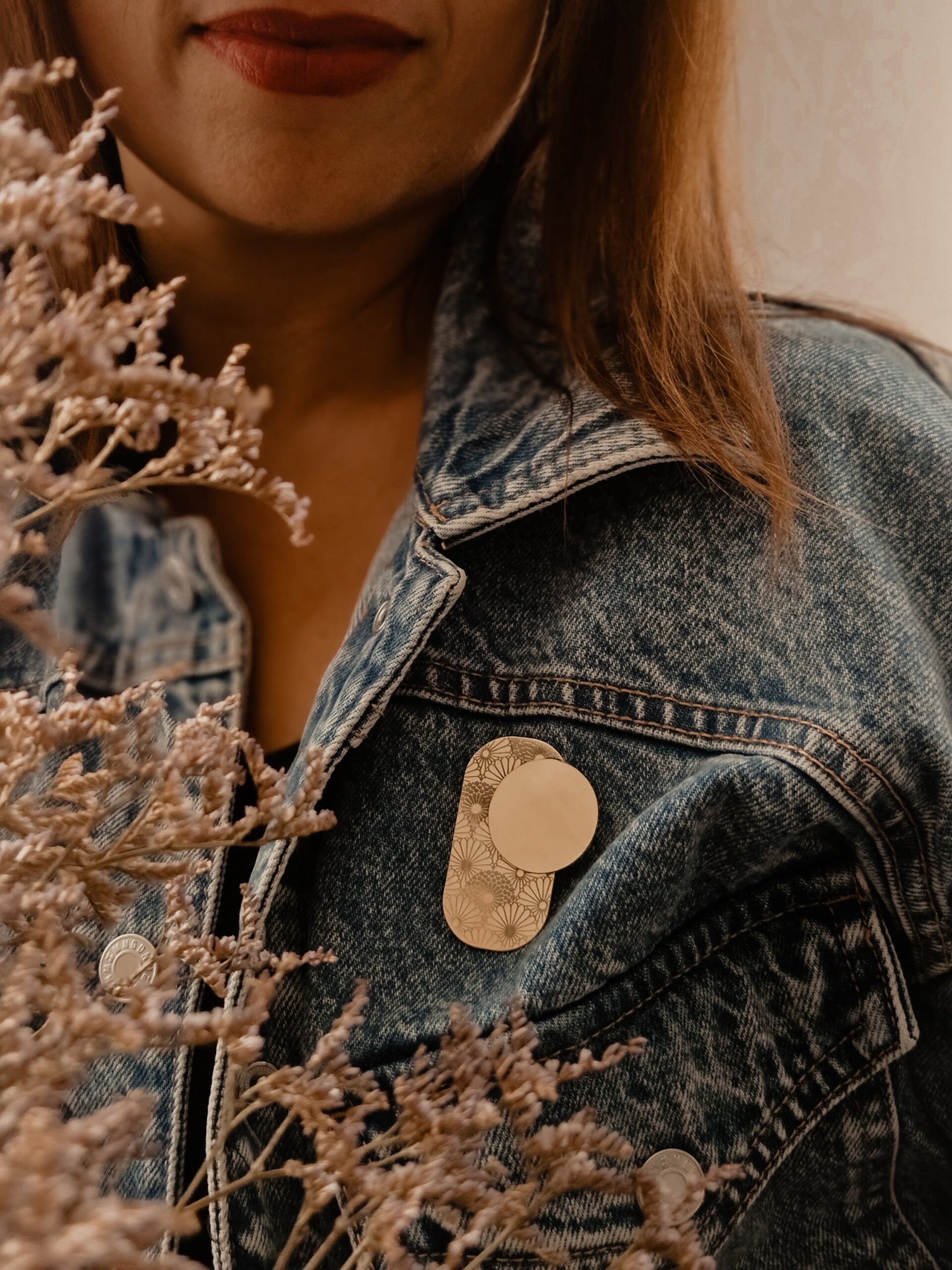 1000069745.jpg Broche japonisante géométrique rétro - Kiku – Image 4