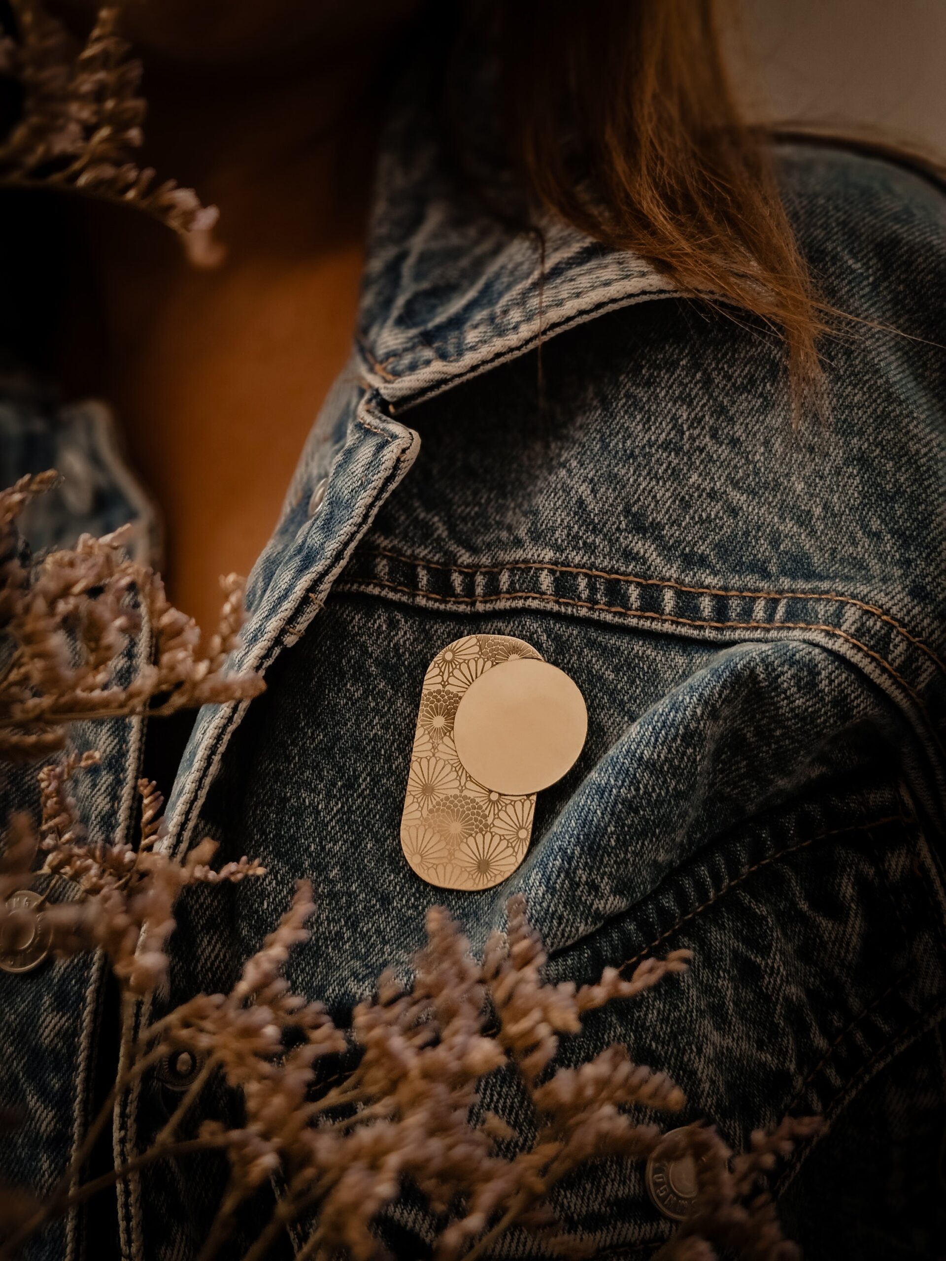 1000069747.jpg Broche japonisante géométrique rétro - Kiku – Image 2