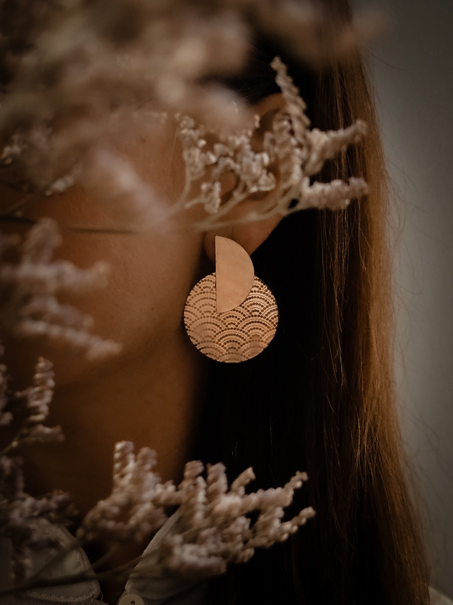 1000069800.jpg Boucles d'oreilles géométriques à motifs japonais - Nami – Image 1
