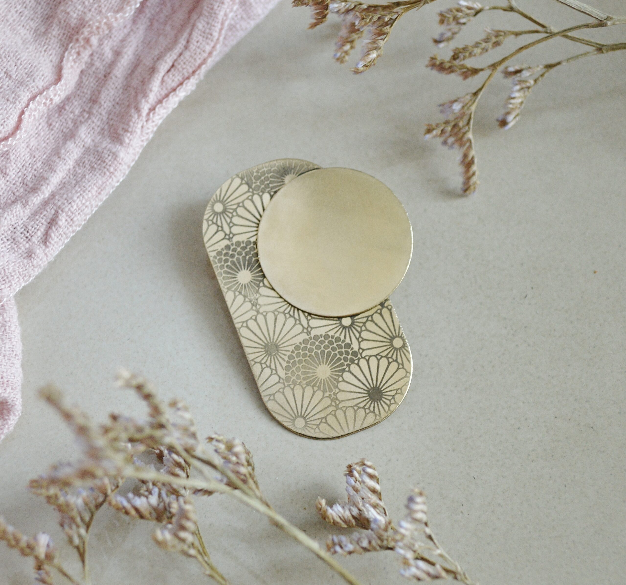DSC_1100 Broche japonisante géométrique rétro - Kiku – Image 3