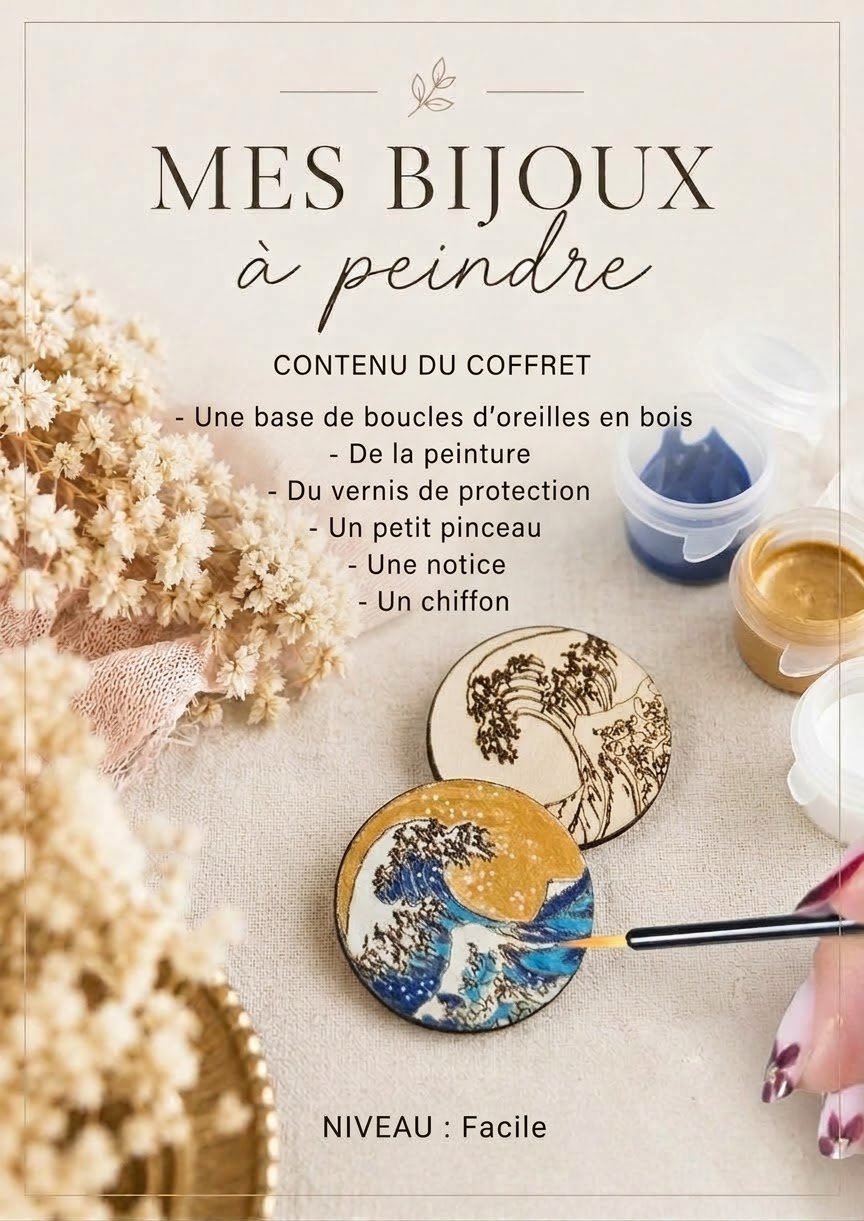 1000074215.jpg Coffret DIY — Boucles d’oreilles Vague de Hokusai en bois à peindre – Image 3